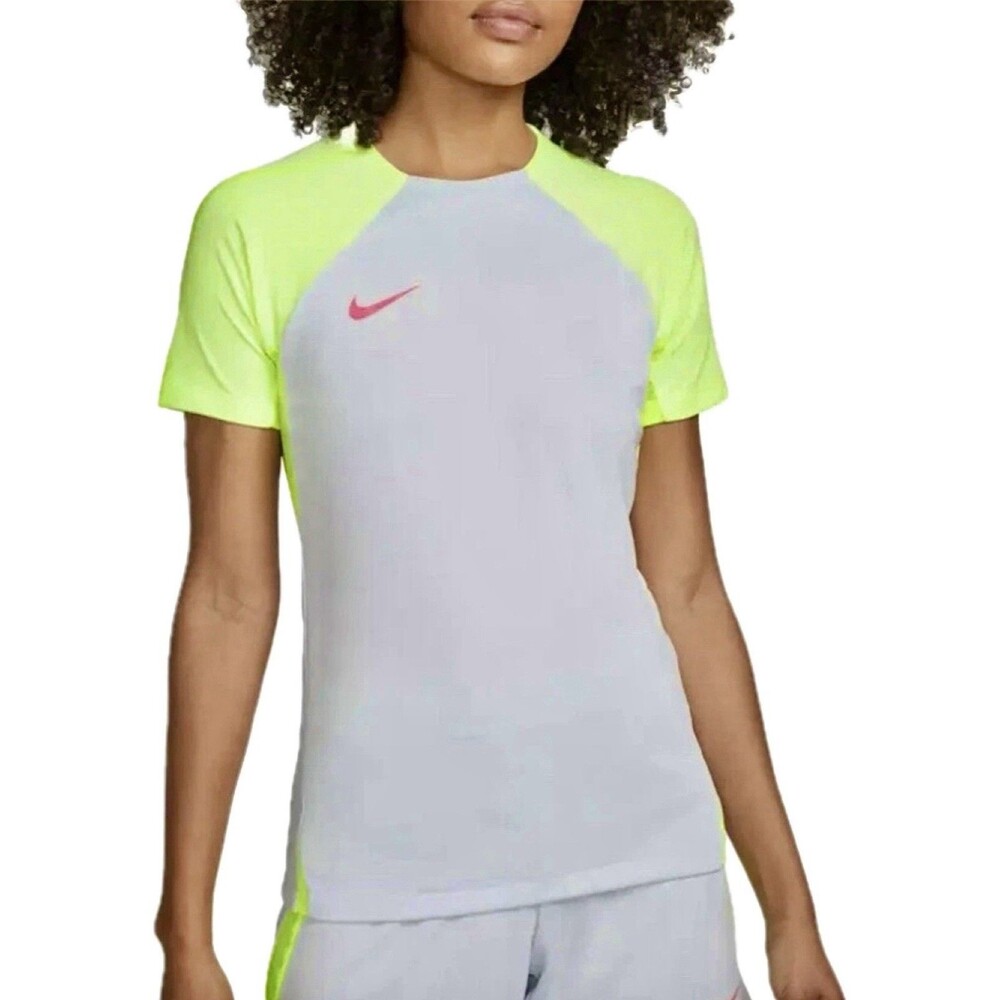 Nike Dri-FIT Strike Women Soccer Top Platinum DX0517-043 Size Med Gray/Neon